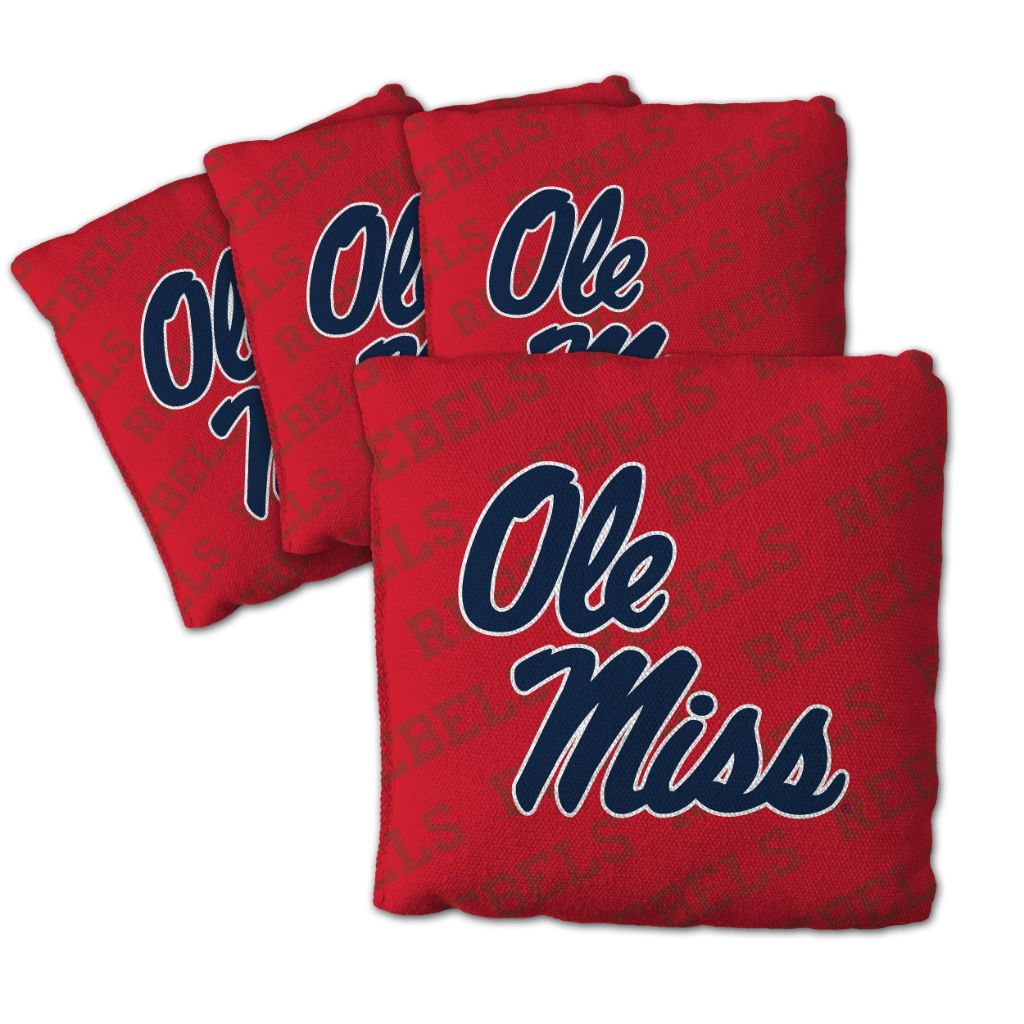 YouTheFan Officially-Licensed NCAA Mississippi Rebels Set of 4 Cornhole Bags