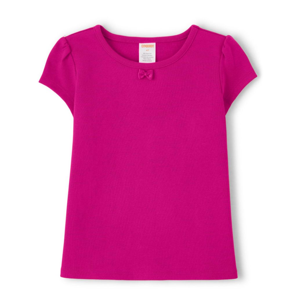 SZ 2Y, Gymboree,Girls,and Toddler Short Sleeve Basic Layering Shirt, Magenta 2-Pack