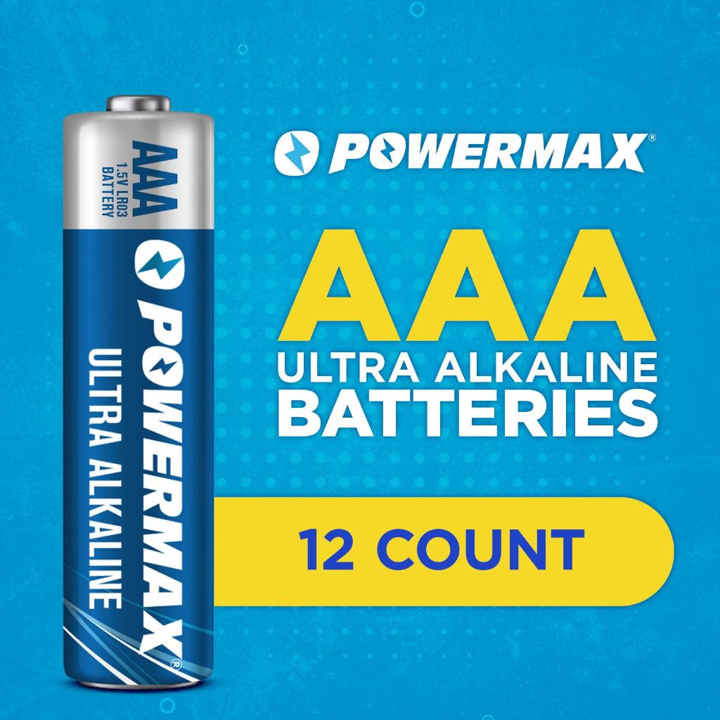 Powermax 12-Count Triple AAA Batteries, 10-Year Shelf Life