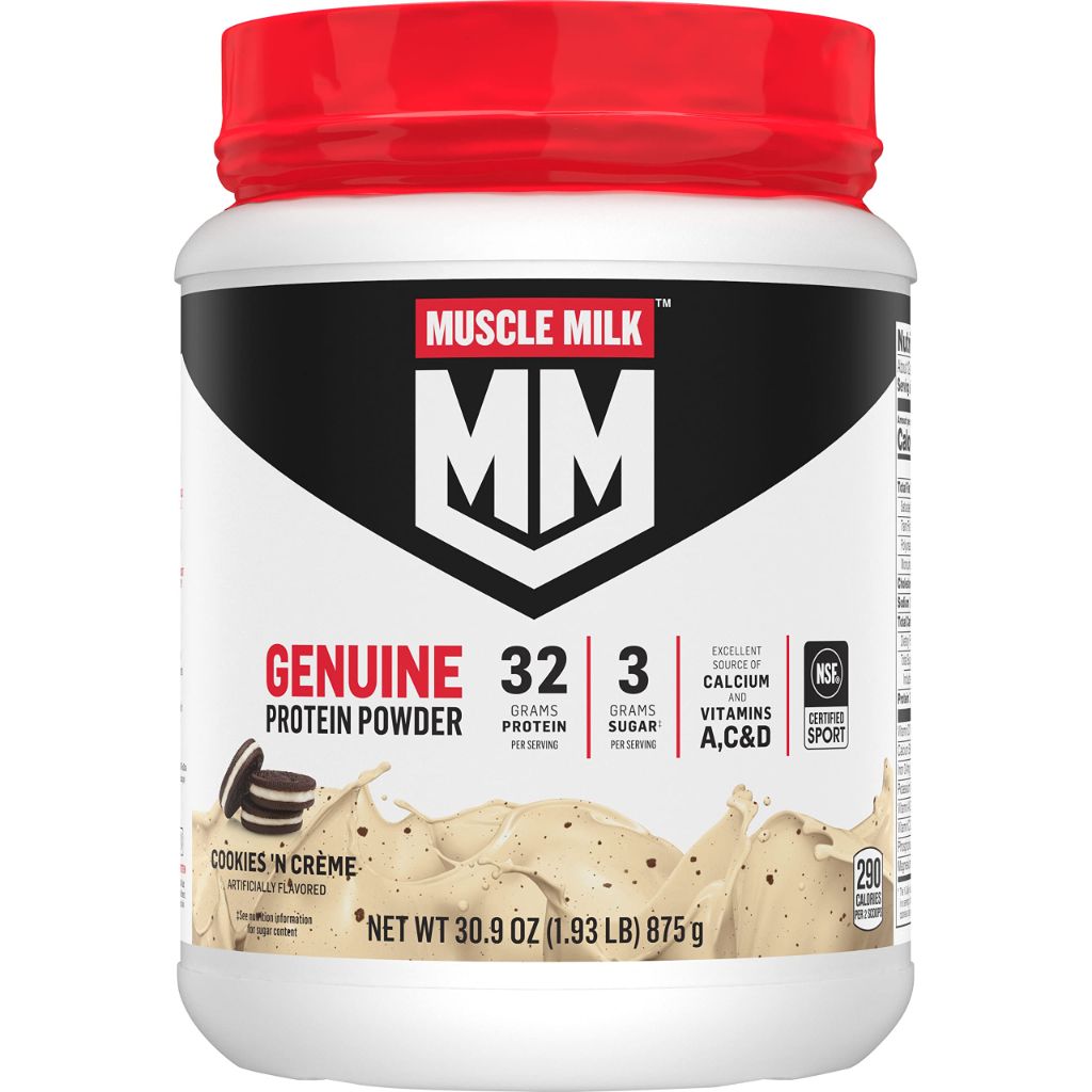 Muscle Milk Genuine Protein Powder, Cookies 'N Crème, 1.93 Pounds,