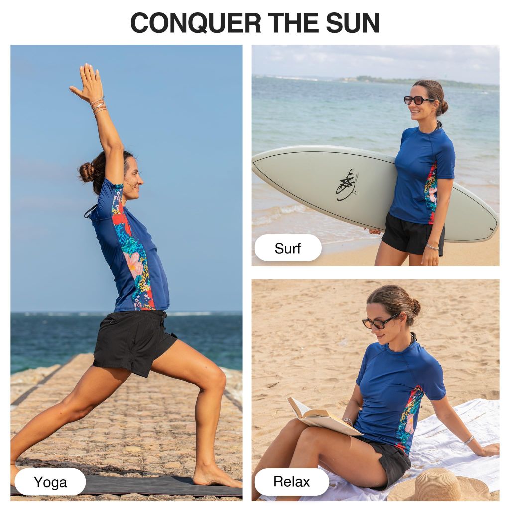 Rashguard for Men - Miranda Short Sleeve UPF 50+ Sun Protection Swim Shirt