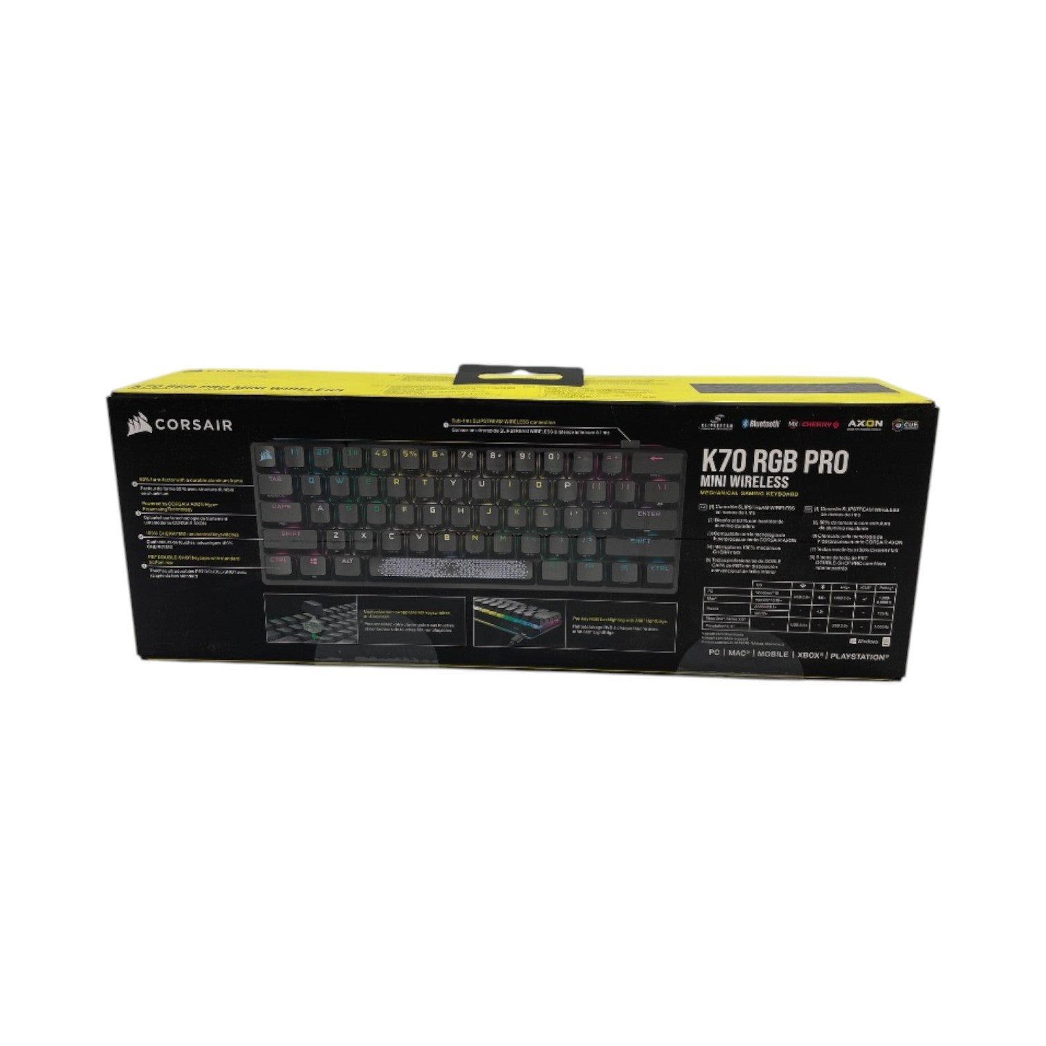 CORSAIR - K70 Pro Mini Wireless 60% RGB Mechanical Cherry MX SPEED Linear Switch Gaming Keyboard with swappable MX switches - Black