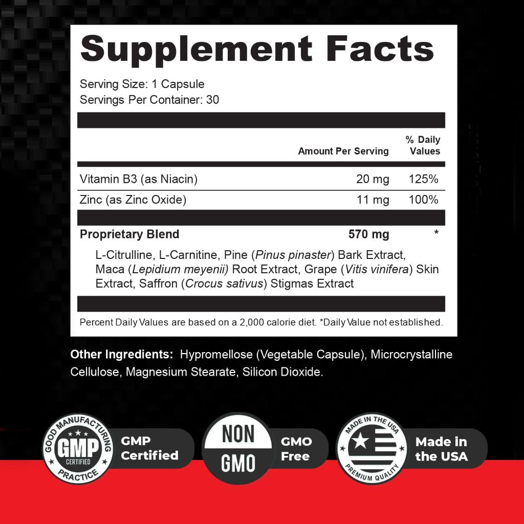 Orby EreForce – Natural Daily Wellness Supplement with L-Citrulline, L-Carnitine & Maca Root – 30 Capsules, 1 Month Supply