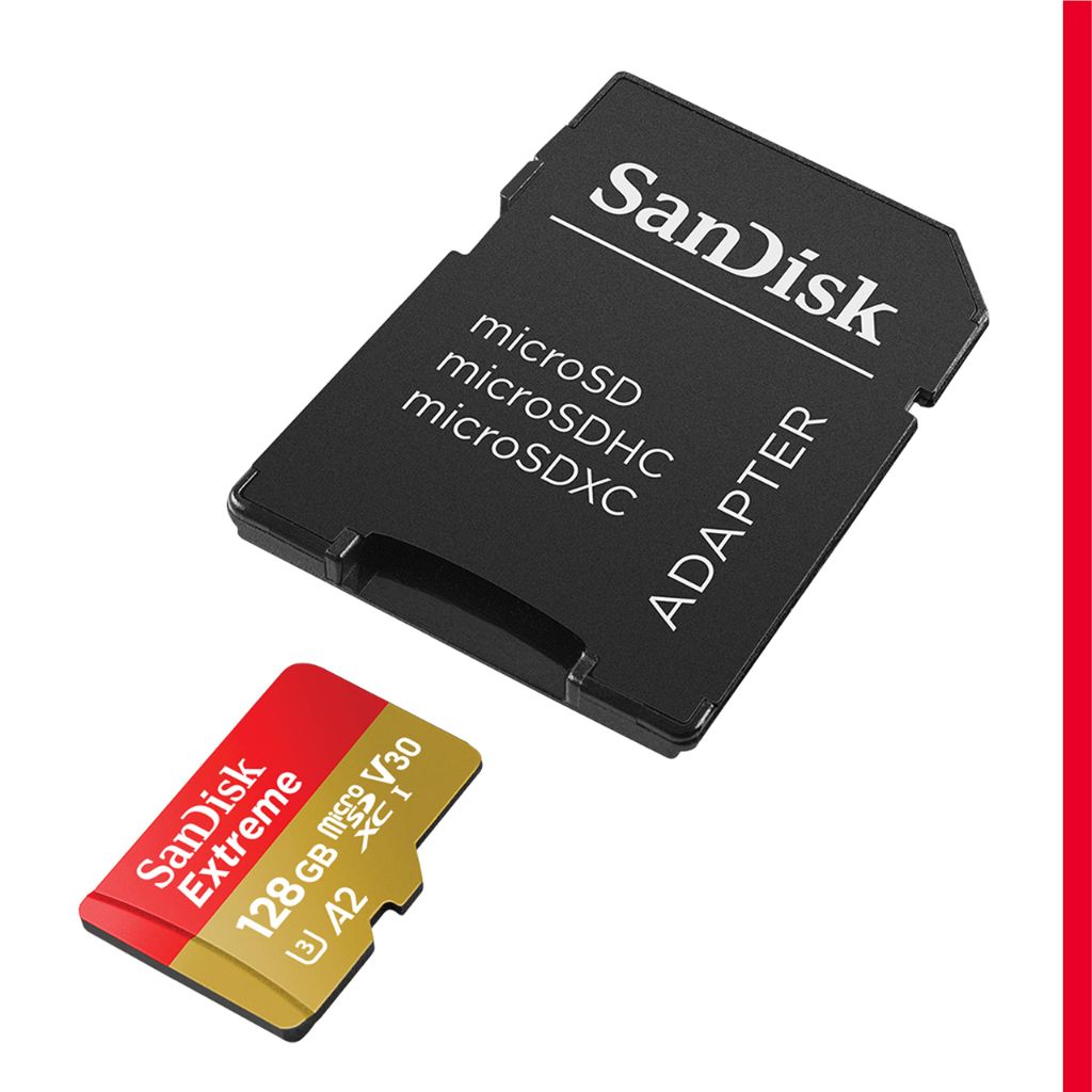 SanDisk 128GB Extreme microSDXC UHS-I Memory Card with Adapter
