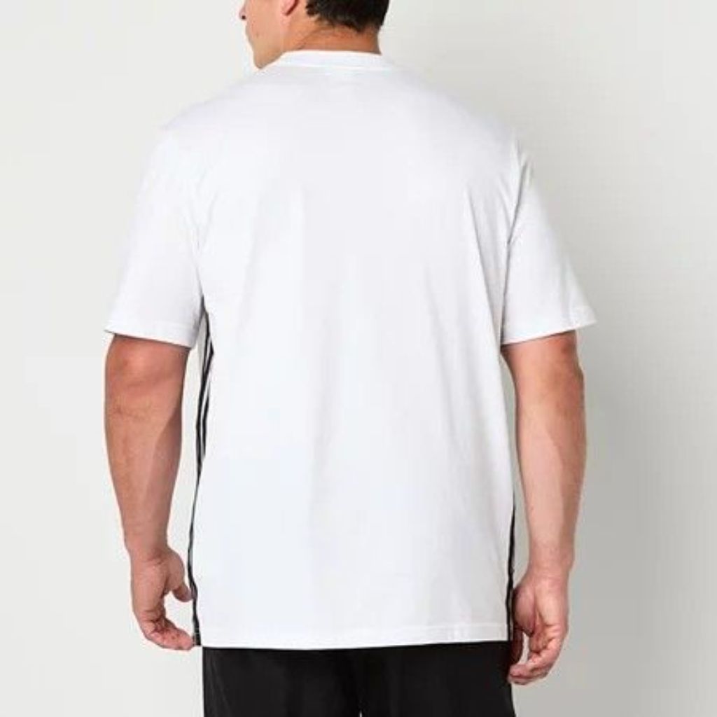 adidas Big and Tall Men's Crew Neck Short Sleeve T-Shirt - White, 3XL Tall