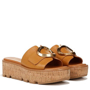 Franco Sarto Women's Hoda Platform Slide Sandals - Tan Leather, Size 11