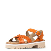 Donald Pliner Women's Lug Sole Slingback Sandal, Saddle - size 6
