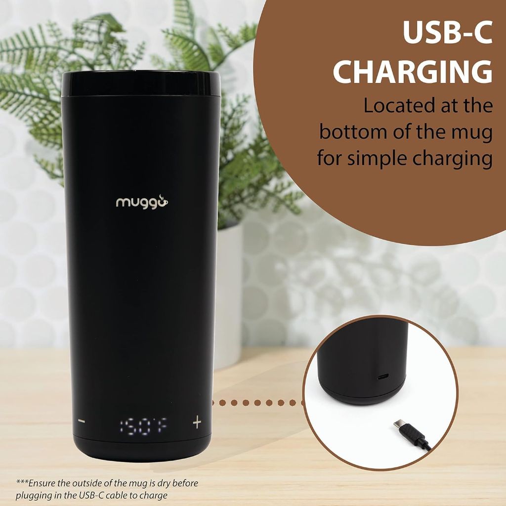 Muggo 12 oz Self-Heating Coffee Mug - Black