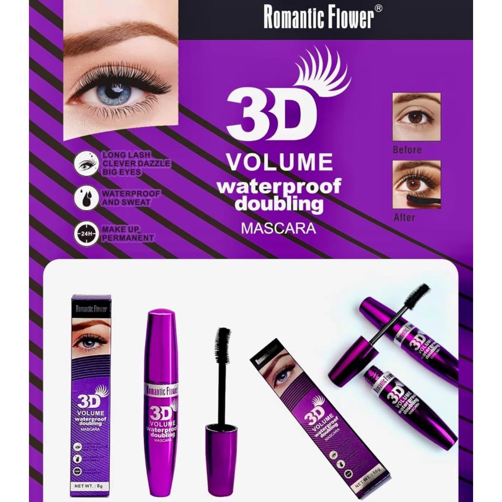 3D Silk Fiber Mascara - 300X Intense Volume, Length, And Curl - Black