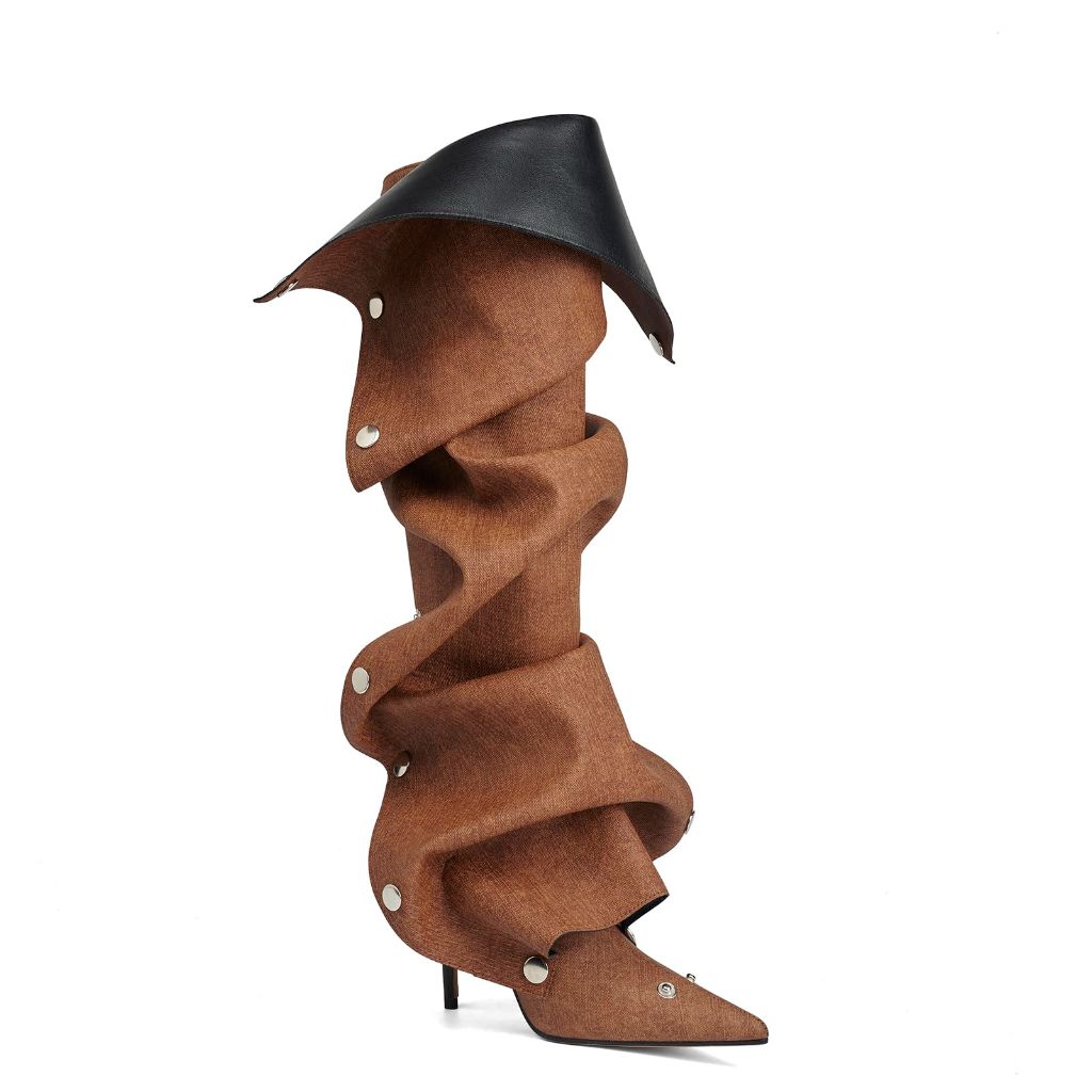 Arqa Womens Stiletto Heel Knee High Boots, Brown - Size 9.5