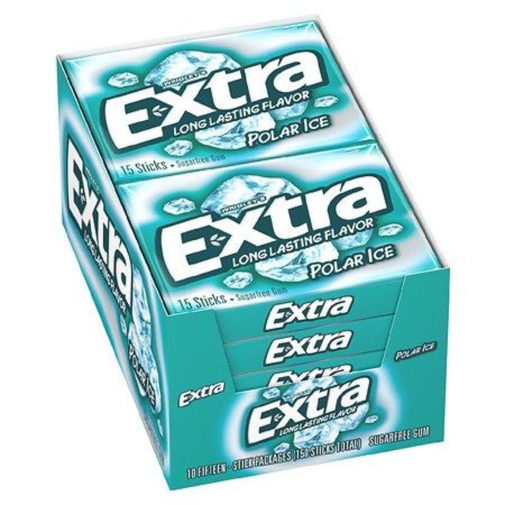 Wrigley's Extra Sugar Free Chewing Gum - Polar Ice, 15ct (10 Pack)