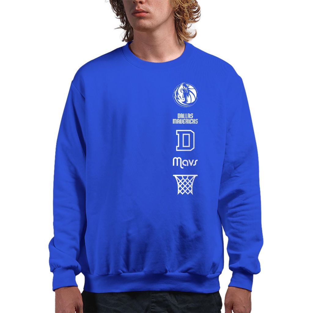 Junk Food Adult's NBA Officially Licensed Pullover Fleece Crew Neck Sweatshirt - Dallas Mavericks, Blue (XL)