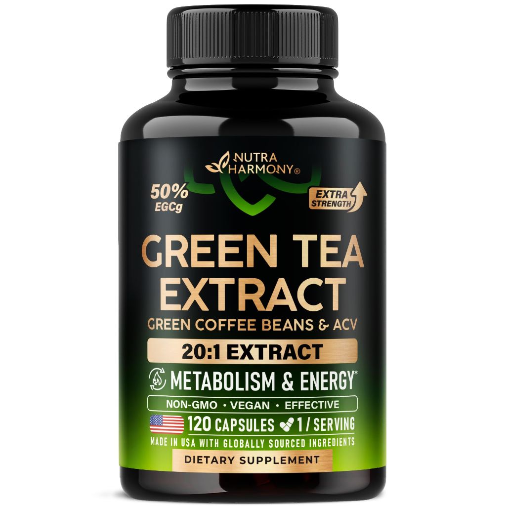 Nutra Harmony Green Tea Extract - 550mg Vegan 120 Capsules