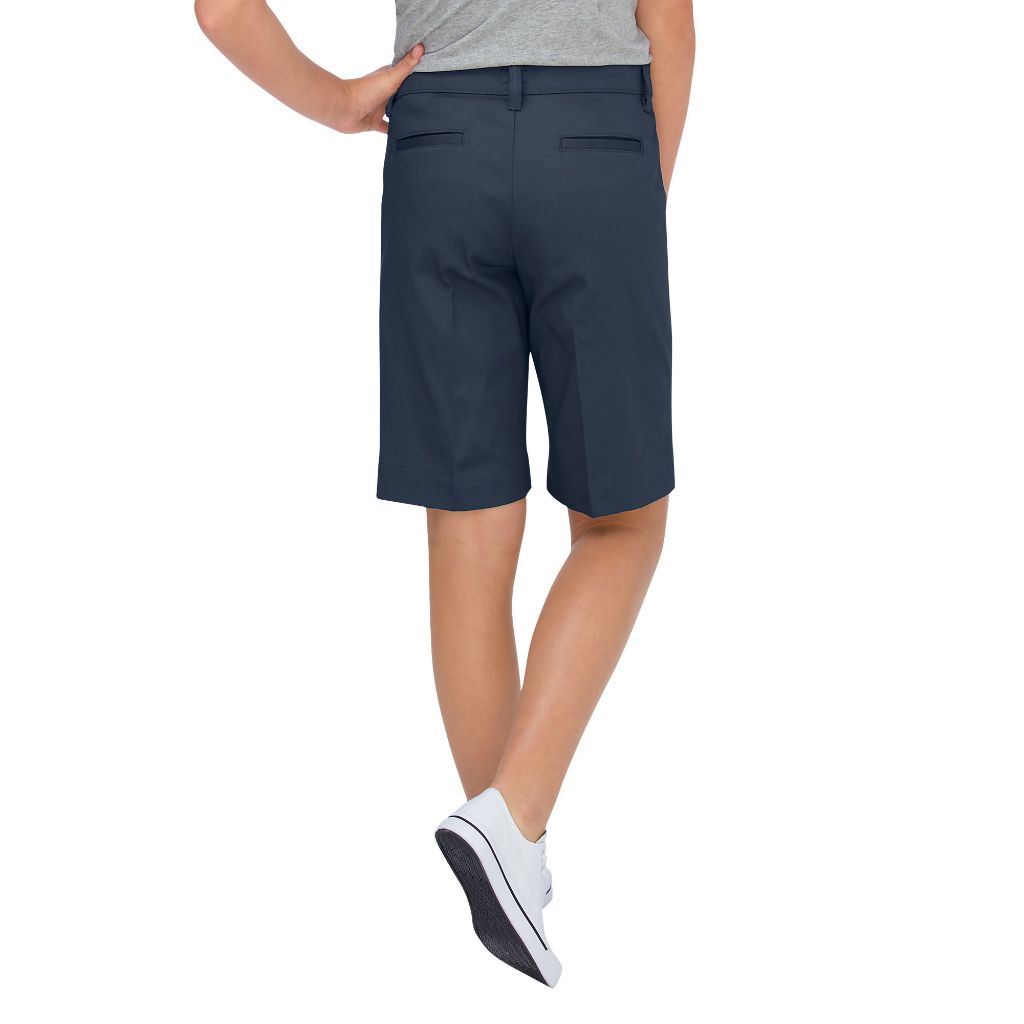 SZ 12 Dickies Kids Girls 7-16 Stretch Bermuda Short, Dark Navy,