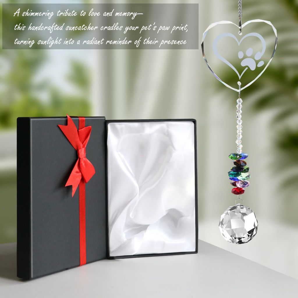 Dog Memorial Gifts Crystal Suncatcher,Pet Loss, Pet Sympathy,Dog Memorial Gifts for Loss of Dog,Pet Memorial Gift,Dog Passing Away Gifts