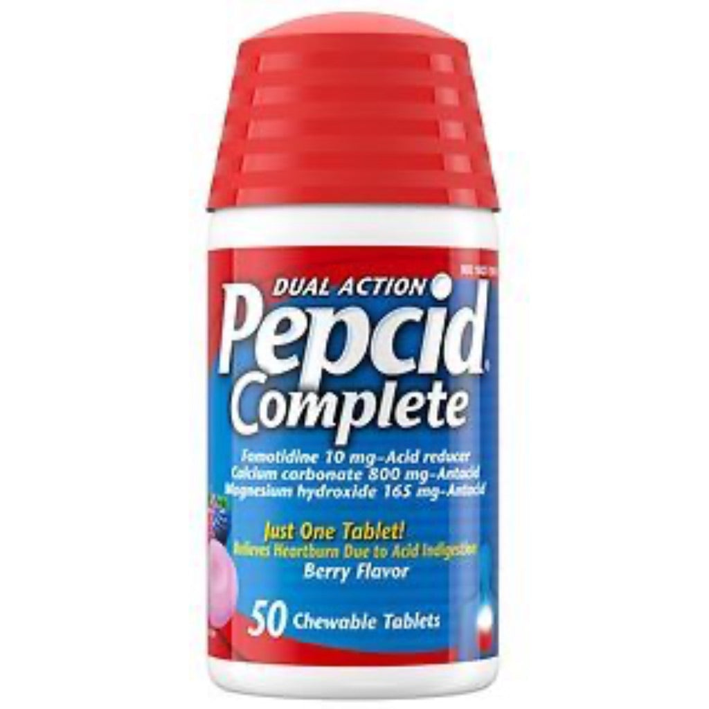 Pepcid AC Complete Dual Action Chewable Tablets - Berry Flavor - 50ct