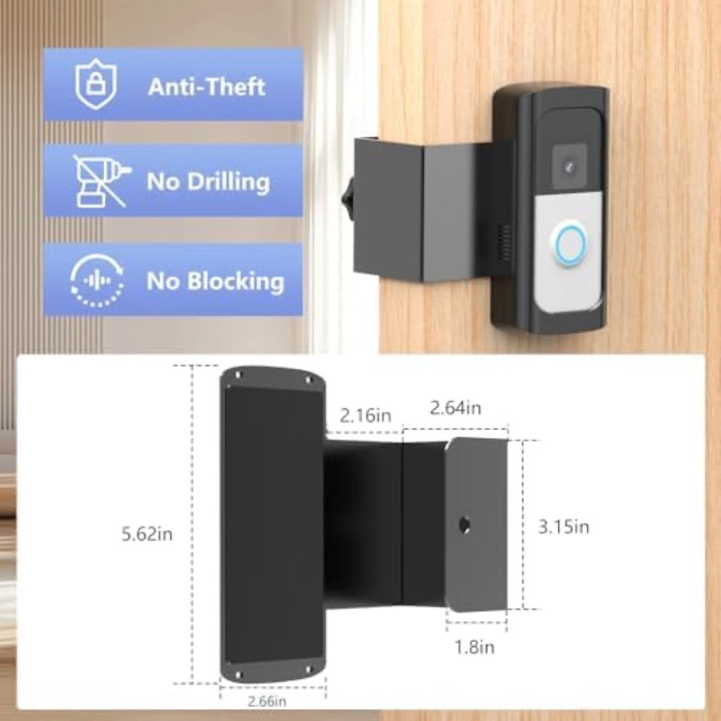 No-Drill Anti-Theft Doorbell Mount for Ring Video Doorbell (2024)/Battery Doorbell Plus/Pro/(2020 Release)