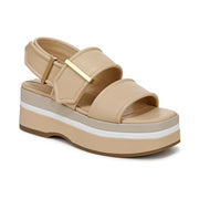 Franco Sarto Women's Piper Platform Slingback Sandals (Buff Beige Faux Leather) - Size 8.0 M