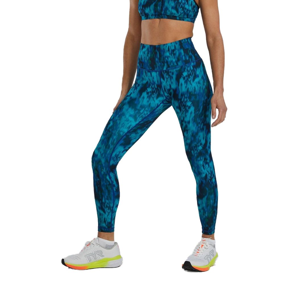 TYR Women's HR Leg Rip Blue/Green Swim Trunks - Size XL