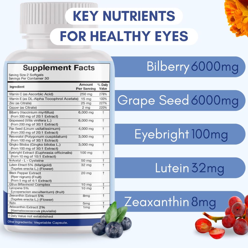 NOVEHA AREDS 2 Eye Vitamin & Mineral Supplement (120 Capsules)