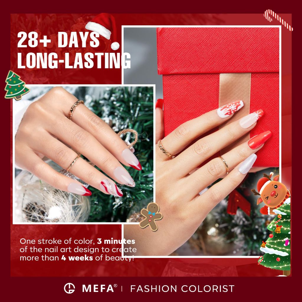 MEFA Red Gel Nail Polish Set 6 Colors