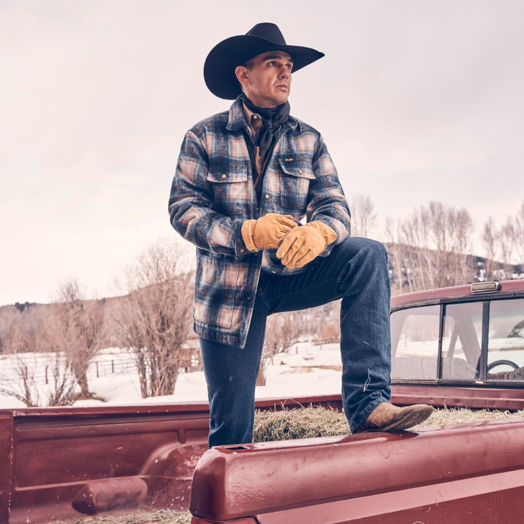 Premium Performance Cowboy Cut Regular Jean, Mid Stone, 42W x 32L