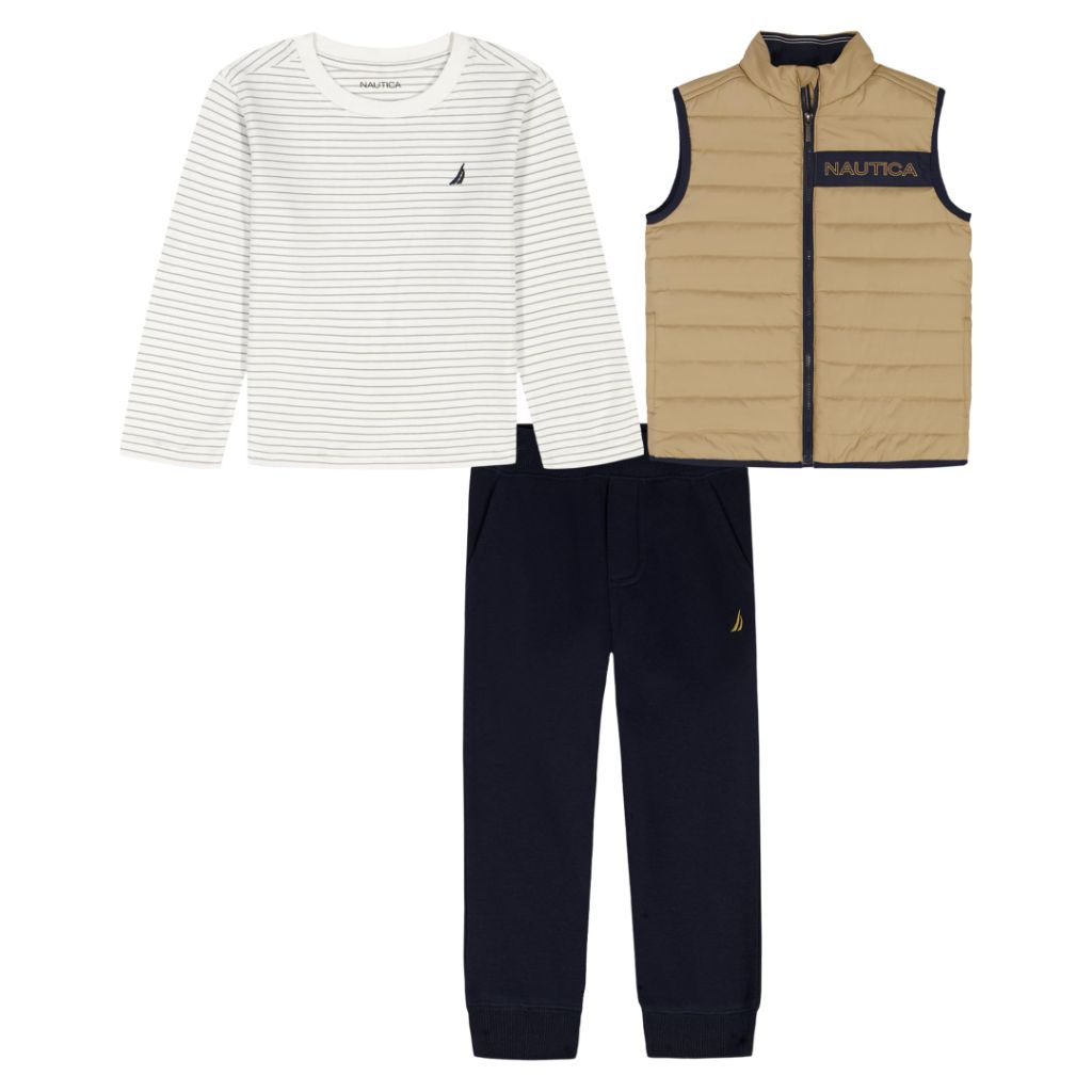 Nautica 3 PC PUFF VEST PANT SET
