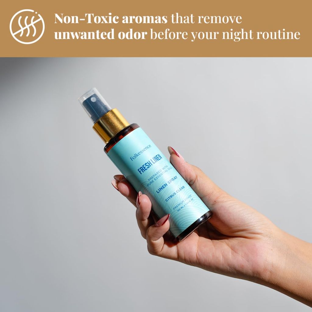 Folkulture Linen Spray - Odor Eliminator | Citrus Scent Fabric Freshener | 3.34 Fl Oz
