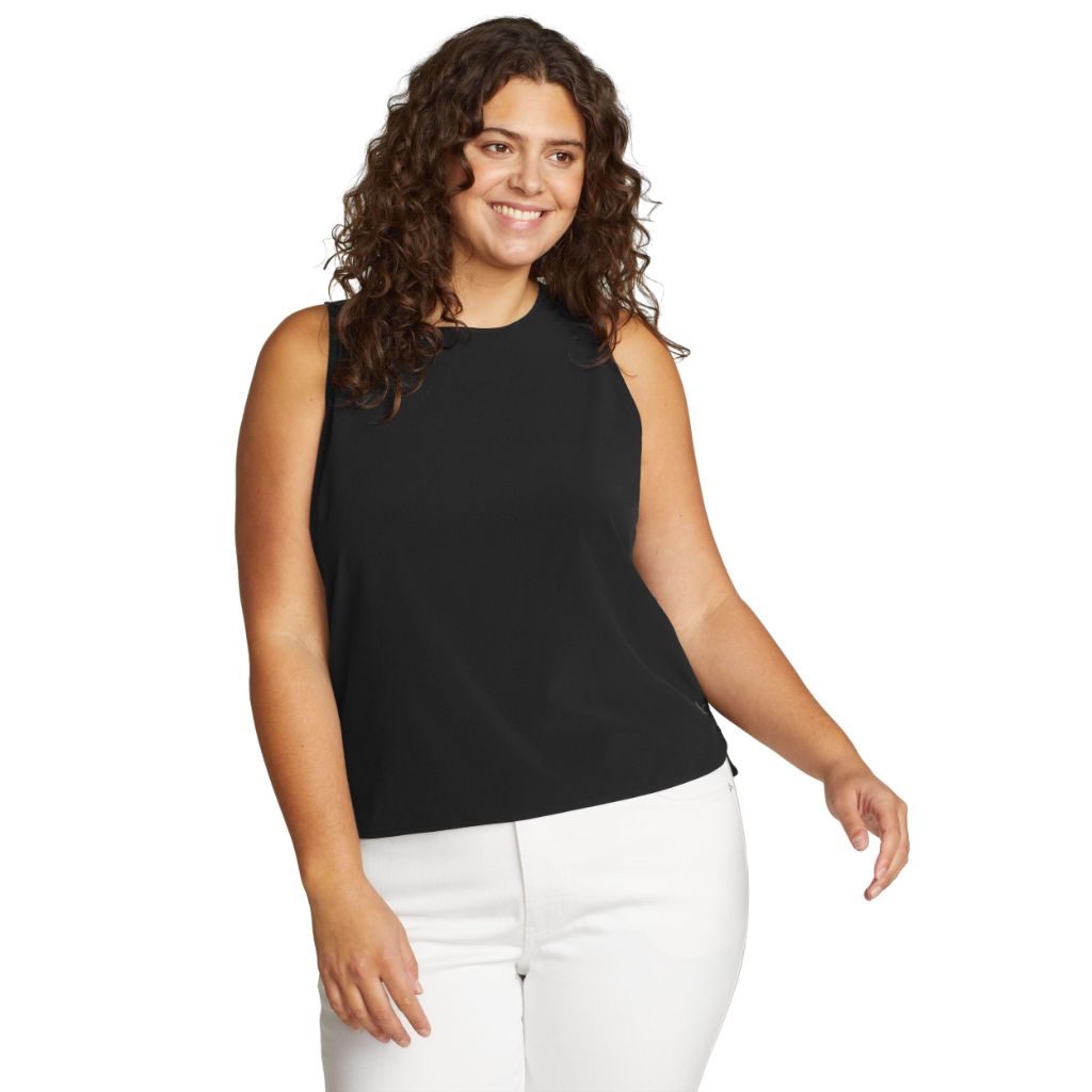 Women's Plus Departure Crew Neck Tank, 2XL, Black