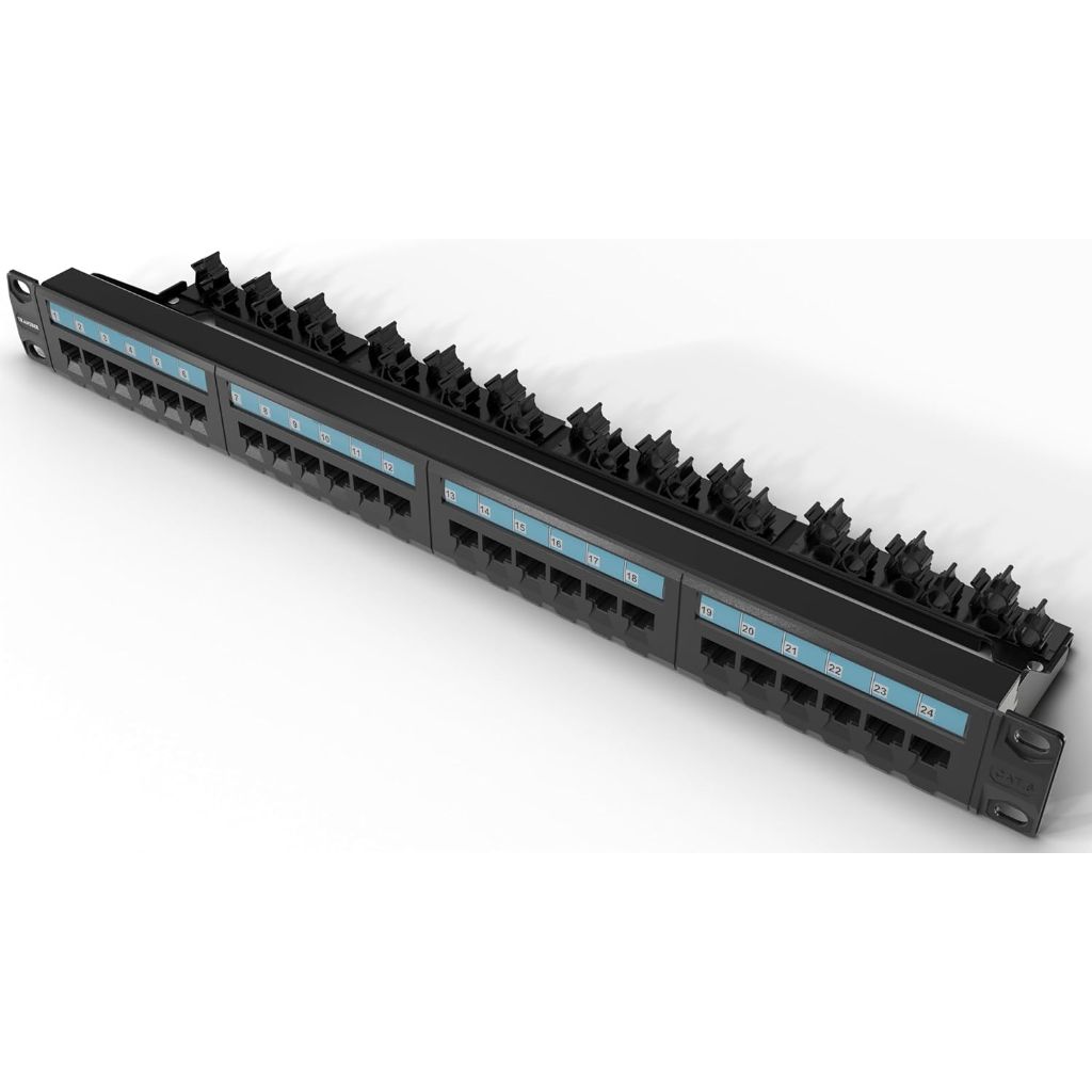 Premium 24Port - UTP- 1U/19'' - Wall Mount/Rack Mount - Compatible with Cat5/5e/6 Cabling