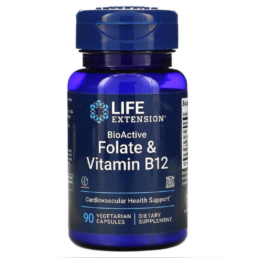Life Extension BioActive Folate & Vitamin B12 - 90 Capsules