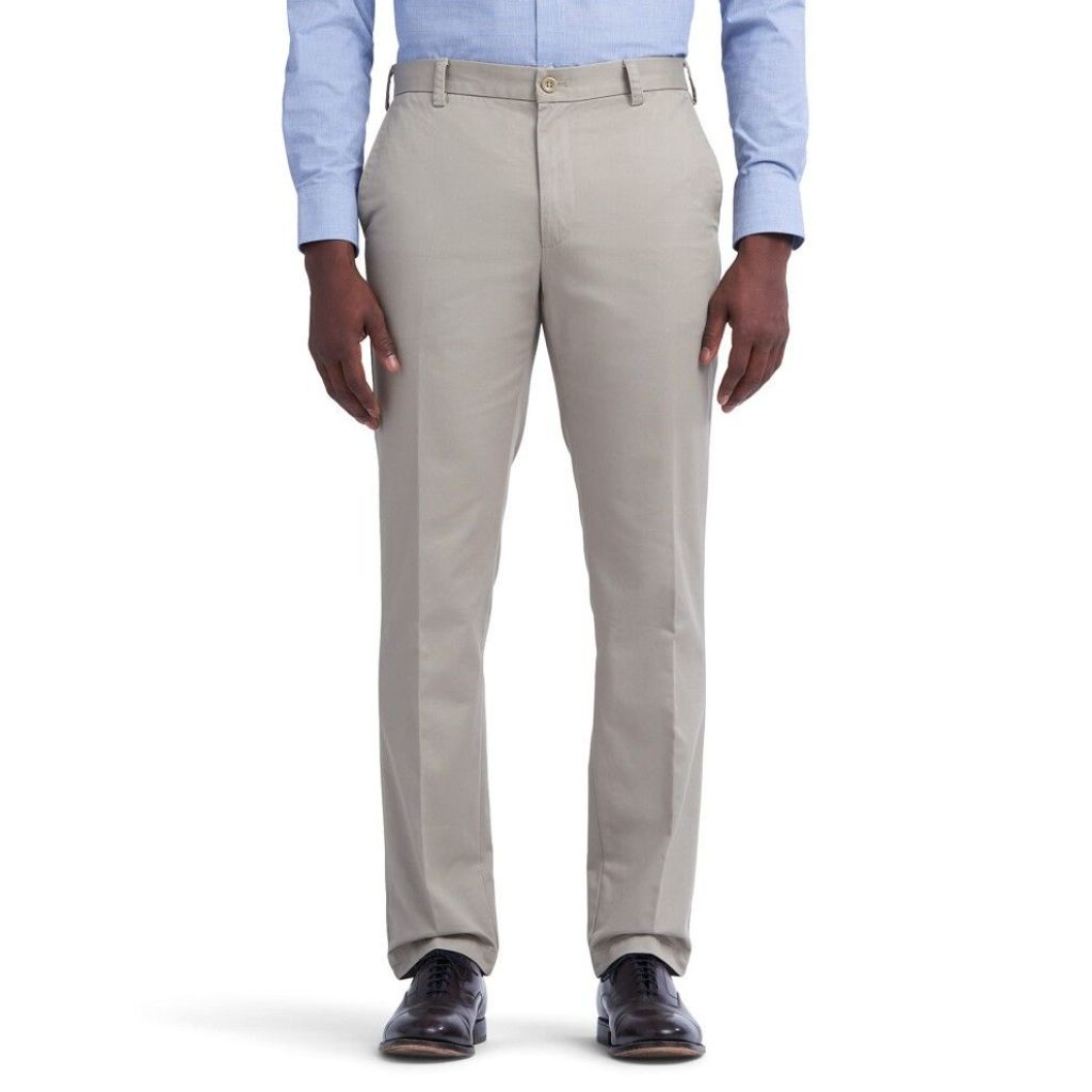IZOD Men's American Chino Flat-Front Straight-Fit Pants  Khaki  31W X 32L