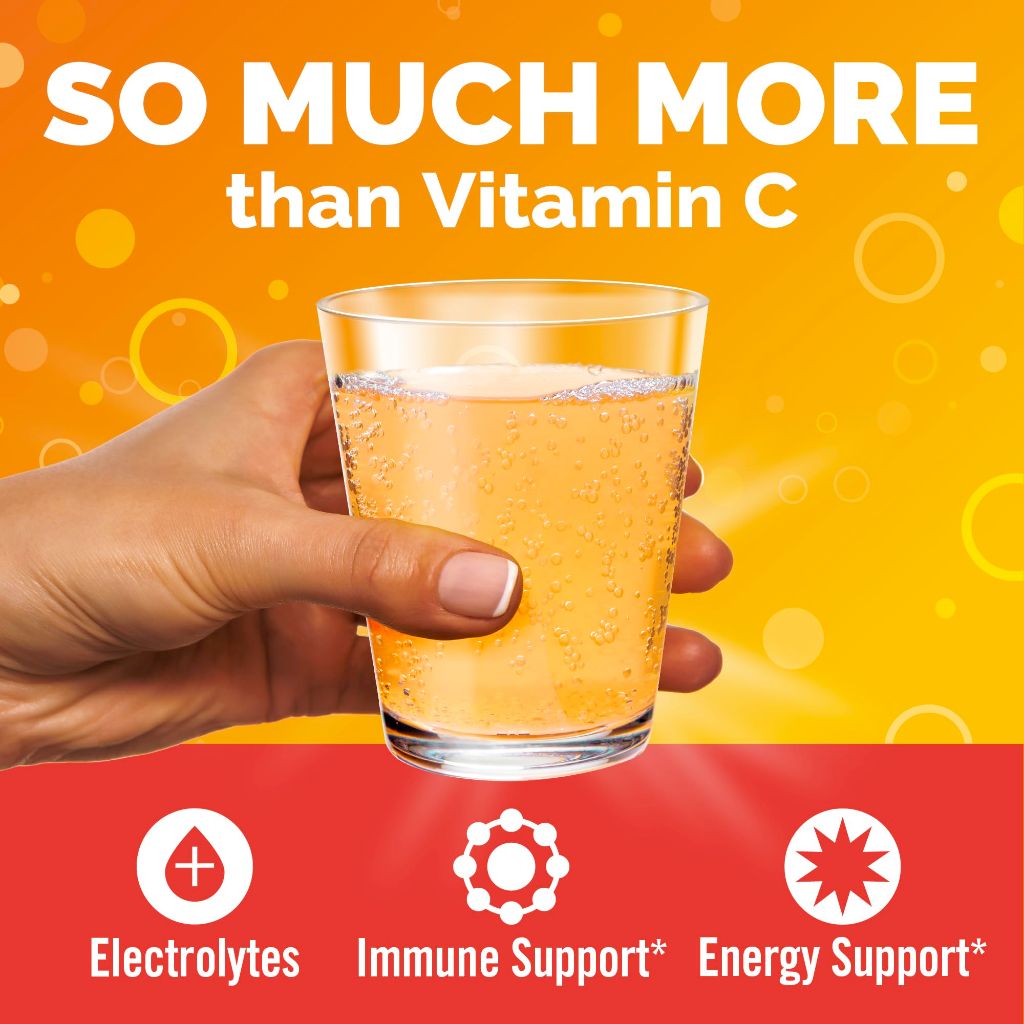 Emergen-C 1000mg Vitamin C Powder with Antioxidants, B Vitamins and Electrolytes - Tangerine, 60 Ct.