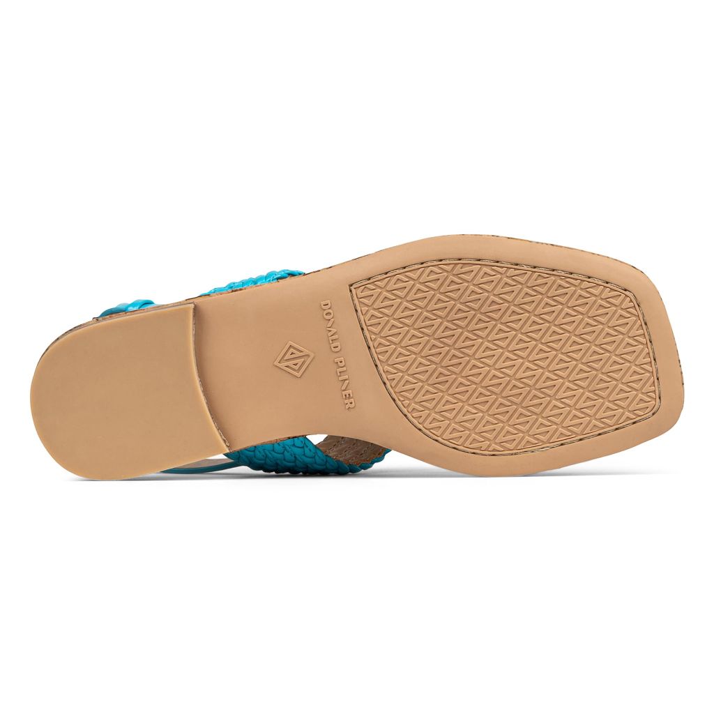Donald Pliner Womens HECTORLY Crinkle Patent, Turquoise 7.5