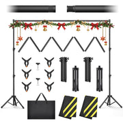 Forlogic Backdrop Stand 10x7.5ft(WxH), Heavy Duty Adjustable Photo Back Drop Stand kit