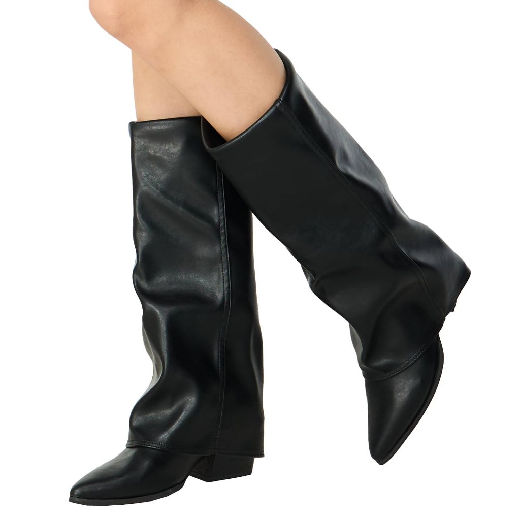 Women's Slouchy Tall Boots - Black, Size 5.5