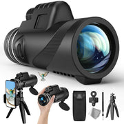 80x100 HD Monocular Telescope, Monoculars for Adults High Powered with Smartphone Adapter & Tripod