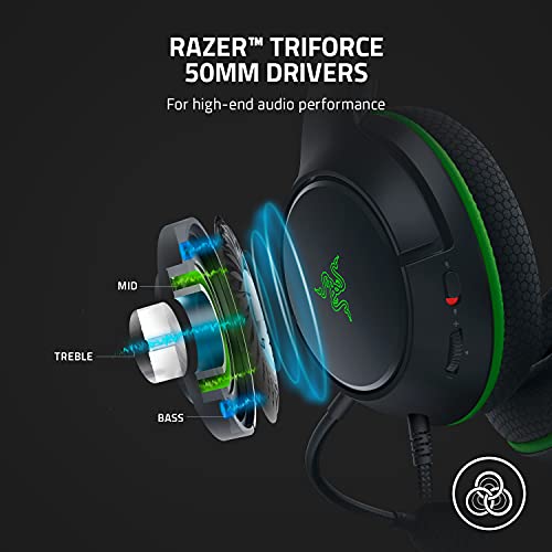 Razer Kaira X Wired Headset for Xbox Series X/S/One Triforce 50mm Drivers, Black
