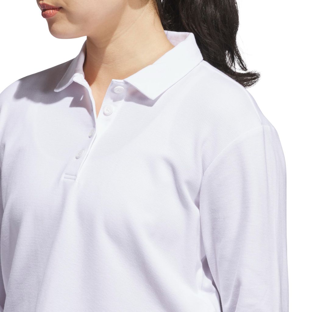 adidas Women's Beyond Long Sleeve Polo Shirt - White, XXL