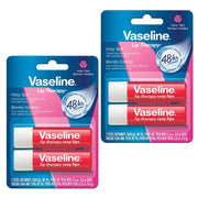 Vaseline Lip Therapy Care Rosy, Fast-Acting Nourishment,  2-Pack , 0.16 Oz Each, 4 Lip Balms