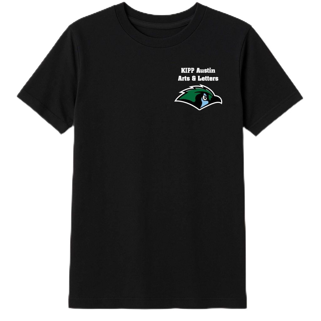 KIPP Texas Kipp Austin Academy of Arts & Letters Short Sleeve Crewneck T-Shirt, Black, XL- 14-16