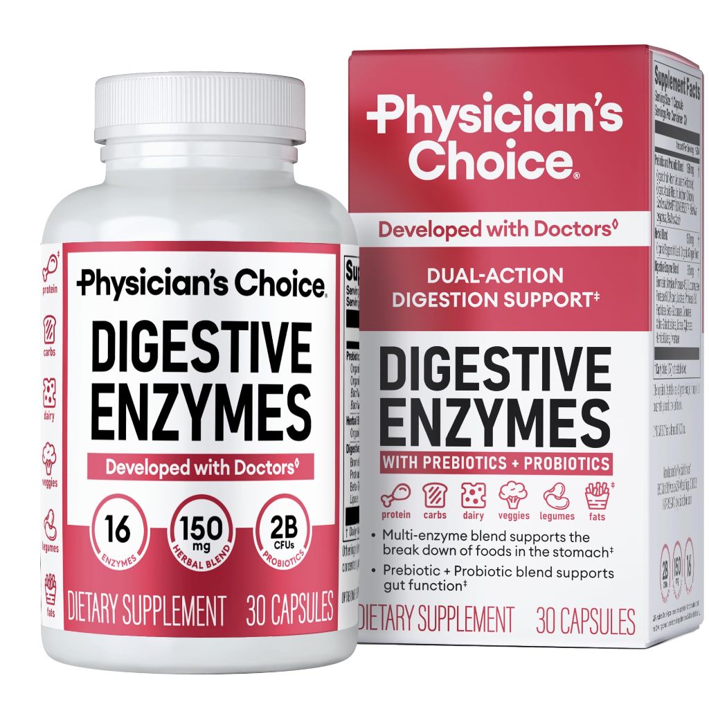 Physician's Choice Digestive Enzyme Probiotic Capsules - 30ct