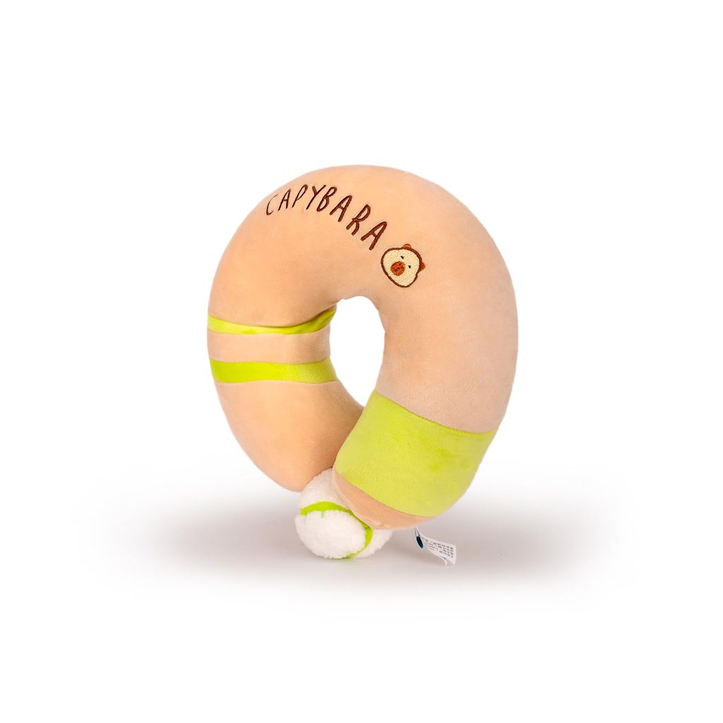 Travel Pillow Memory Foam Capybara Neck Pillow, Cream Yellow