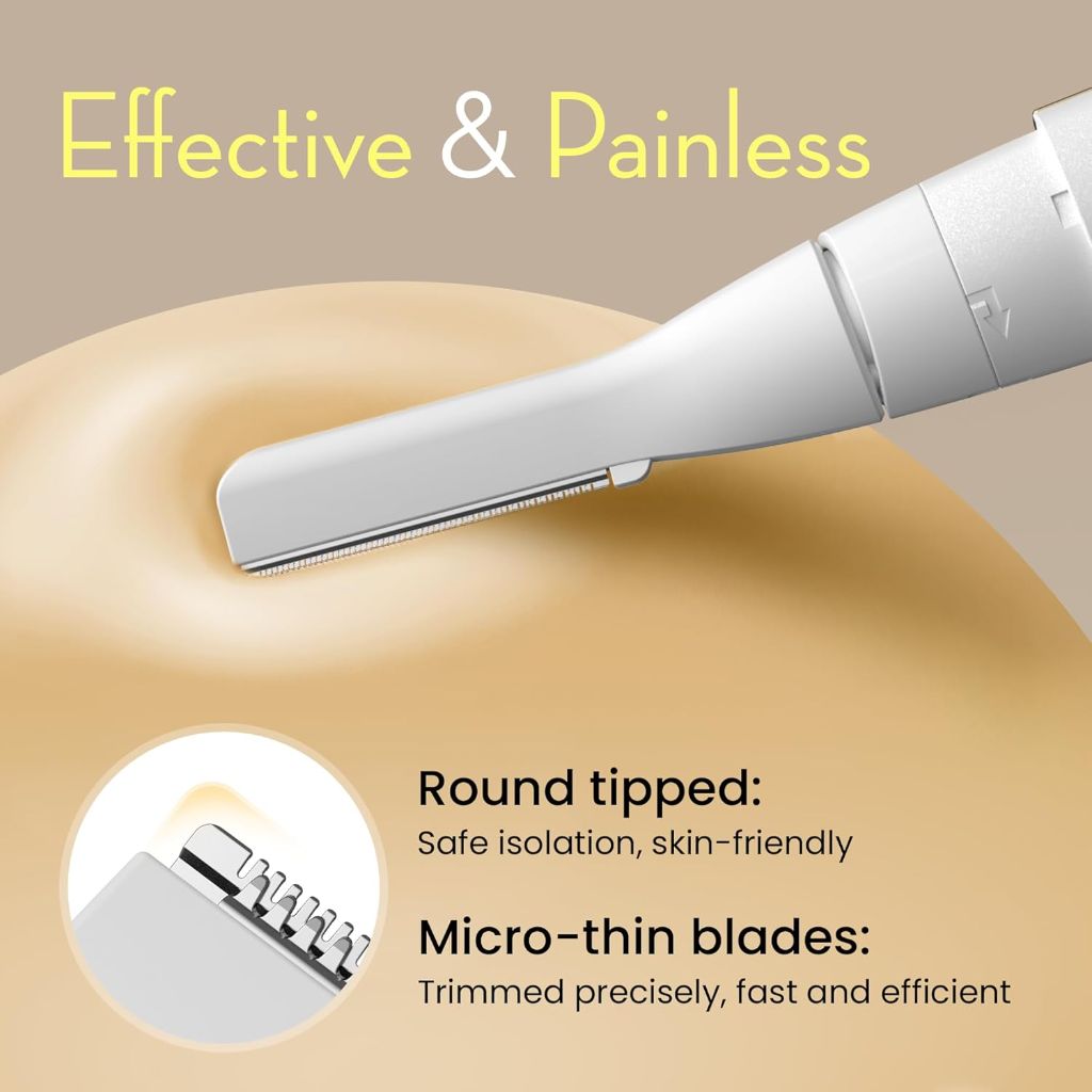 OLVO SLIM-Electric Facial Hair Remover for Women with Pivoting Head | White