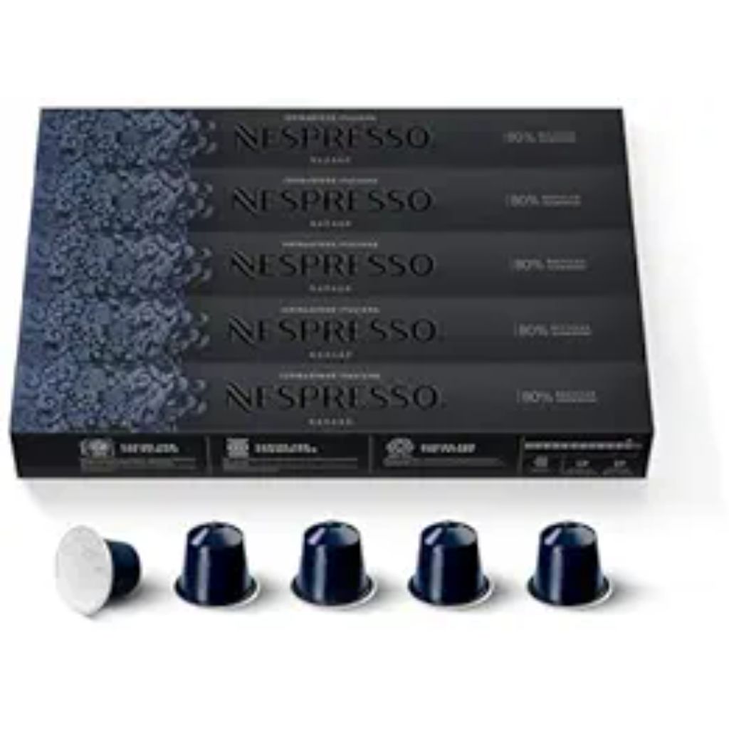 Nespresso Capsules Original Line, Kazaar Intenso, Dark Roast Coffee, 50 Count Coffee Pods