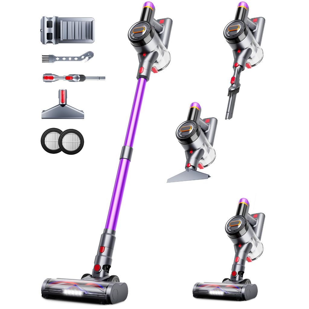 VIAFLY Cordless Vacuum Cleaner, 550W/45Kpa/60Mins Stick Vacuum, 8-in-1 Wireless Vacuum