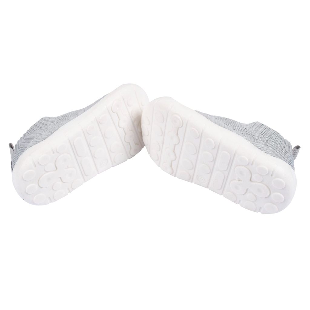 SZ 12T Gerber Baby Toddler Boy and Girl Stretchy Knit Slip-On Sneaker, Grey