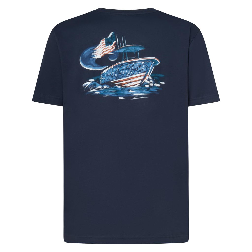 Costa Del Mar Mens Americana Boat T-Shirt, Navy, Small