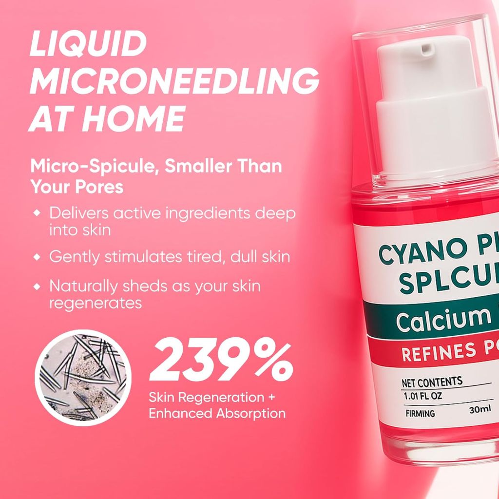 Cyano Pink Spicule Serum + Picotonic Shot Ampoule Duo, Korean Serum for Face with Alpha Arbutin, Niacinamide, Calcium - 30mL