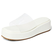 Platform Sandals for Women, White - Size 9